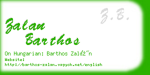 zalan barthos business card